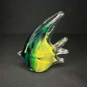 Postmodern Murano Sommerso Glass Fish Figurine Paperweight